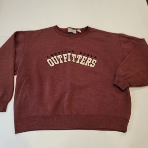 Vintage American Eagle Slouchy Drop Shoulder Sweatshirt Burgundy Size Large